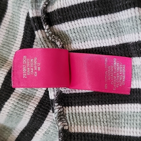 Victoria's Secret Thermal Long Sleeve Top Medium Grey Sparkle Striped - Picture 5 of 5